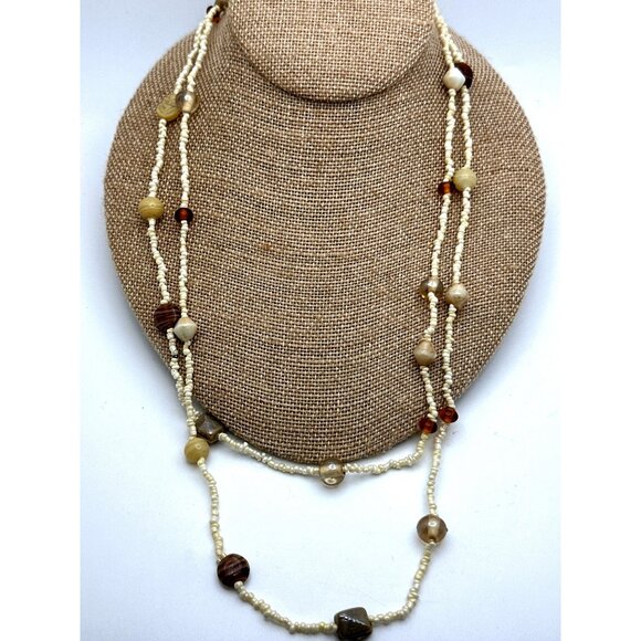 Handcrafted Seed Glass Bead Necklace Boho Style 48" Extra Long Multi-Colors - Picture 3 of 6